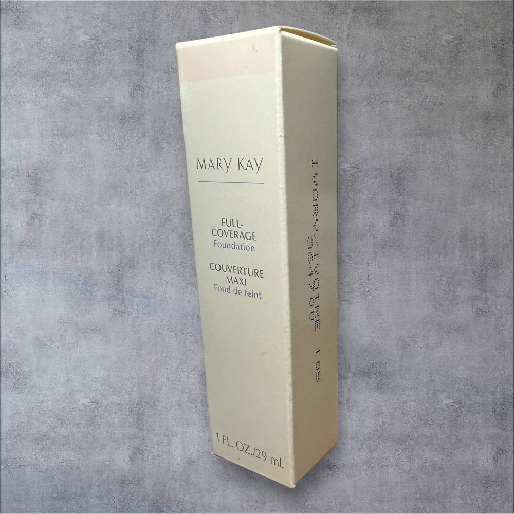 Mary Kay Full-Coverage Foundation Ivory 105 364700 1oz New Box Gray Cap Disc.